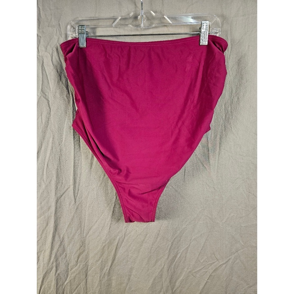 Charmo Magenta Pink High Waisted Ruched Bikini Bottom Swim XL Women